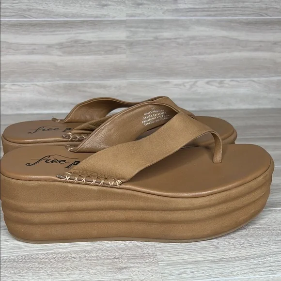 Free People Haven Thong Platform Camel Brown Tan Sandals Size 5.5 - Picture 4 of 12